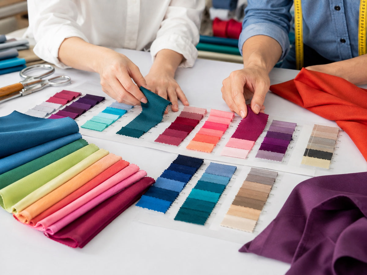 Fabric colour selection and swatches at AL KHAZ